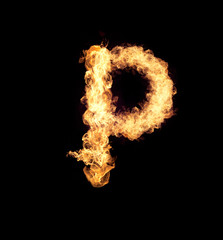 English letters Flames