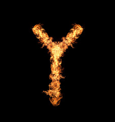 English letters Flames