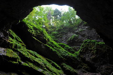 Light in cave entrance