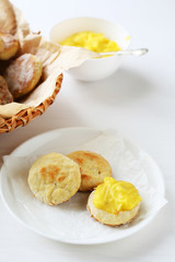 fresh baked scones on plate