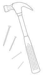 Claw hammer contour illustration