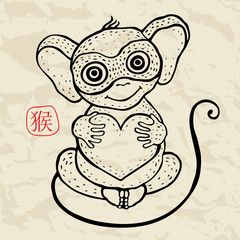 Chinese zodiac Monkey. 