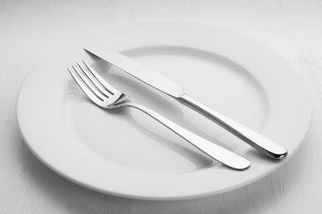 Cutlery on a plate