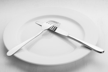Cutlery on a plate