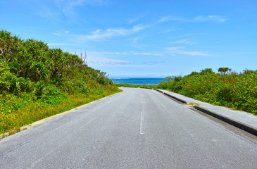 海の見える道路
