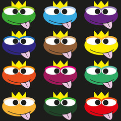 many figure on white background