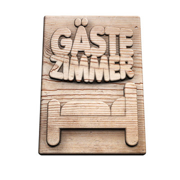 G&auml;stezimmer Holzschild Q