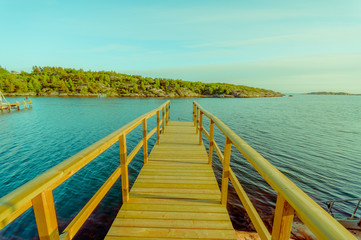 Beautiful landscape of a dock in the Swedish west coast