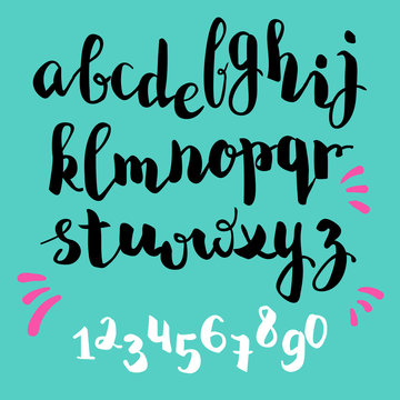 brushpen style vector alphabet calligraphy