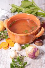 soup and raw vegetable