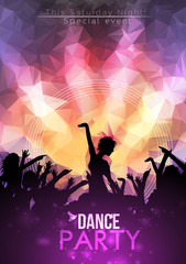 Fototapeta premium Dance Party Poster Background Template - Vector Illustration