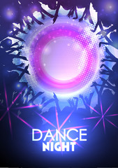 Dance Party Poster Background Template - Vector Illustration