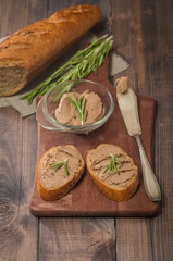Homemade meat snack  liver pate