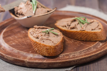 Homemade meat snack  liver pate