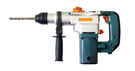 Рerforating machine  on a white  background  with clipping path.  Closeup with no shadows. ...