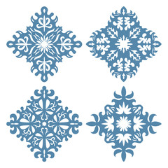 Snowflakes on white background.