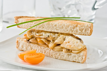 Chicken and mushroom sandwich