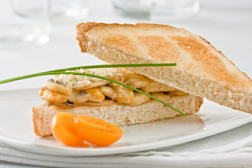 Chicken and mushroom sandwich