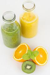 Freshly prepared fruit juice.