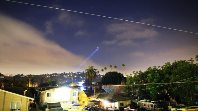  Time lapse footage of LAPD Helicopter searching for suspect at night