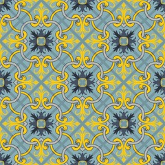 Gorgeous seamless patchwork pattern .Moroccan tiles, ornaments. 