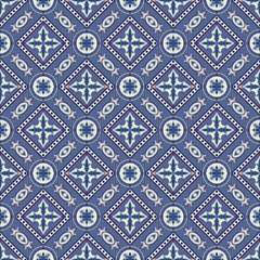 Seamless Moroccan, Portuguese  tiles, Azulejo, ornaments. 