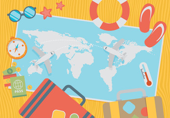 World travel and tourism concept illustration.