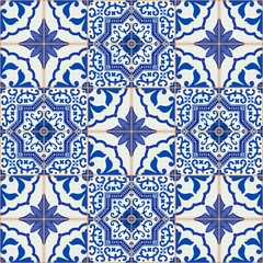 Seamless Moroccan, Portuguese  tiles, Azulejo, ornaments. 