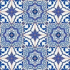 Seamless Moroccan, Portuguese  tiles, Azulejo, ornaments. 