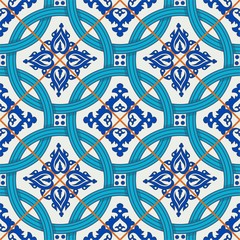 Seamless Moroccan, Portuguese  tiles, Azulejo, ornaments. 