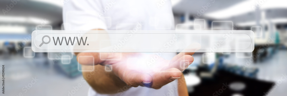 Canvas Prints man surfing on internet