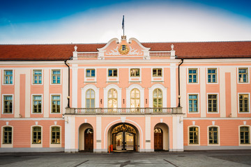 Fototapeta na wymiar Parliament Building Of Estonia At Tallinn