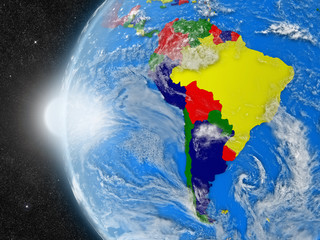 south american continent from space