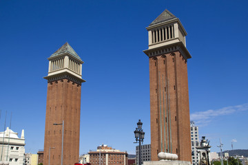 Fototapeta premium Towers in Barcelona, Spain