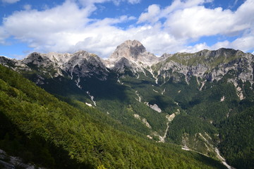 Fototapeta na wymiar parco naturale delle Dolomiti Friulane – Vista sul monte Duranno dalla val Zemola