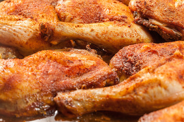 Fried chicken drumsticks.