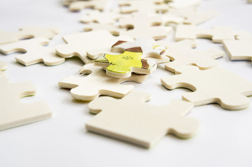 abstract background jigsaw part decision teamwork concept