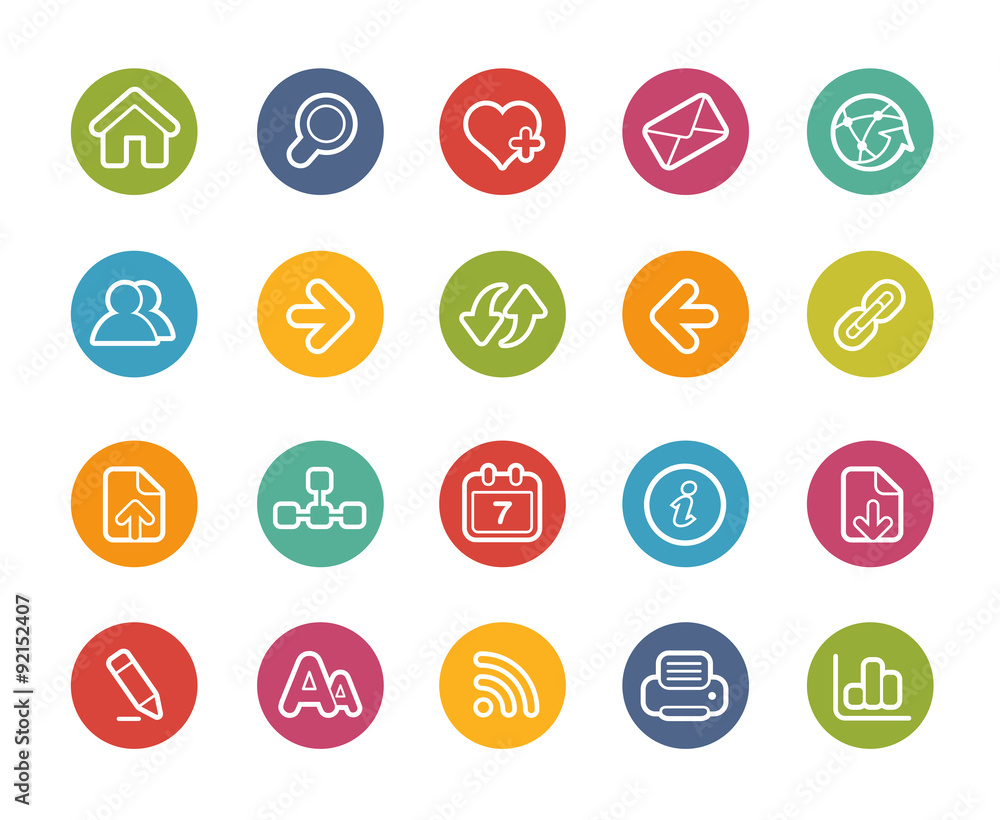 Poster web navigation icons-- printemps series