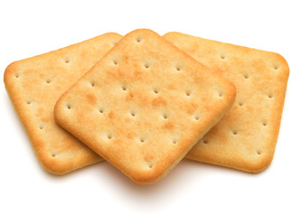 Dry cracker cookies isolated on white background cutout