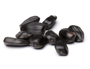 Sunflower seeds  isolated on white background close up