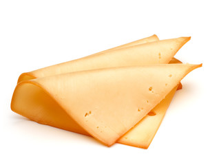 cheese slices isolated on white background cutout