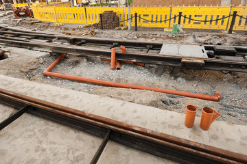 Sanierungsarbeiten an Strassenbahngleisen - Gleisentwässerung