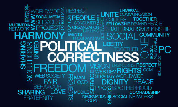 Political correctness politically correct human  rights pc culture equal fair fraternity dignity words tag cloud text 