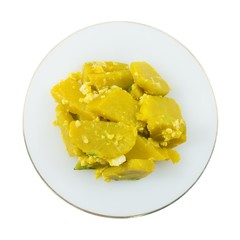 A Dish of Stir Fried Pumpkin with Egg
