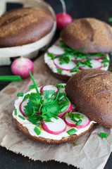 Italian tomato bruschetta with chopped vegetables, herbs and oil