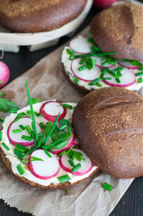 Italian tomato bruschetta with chopped vegetables, herbs and oil