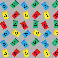 Seamless pattern trash bin