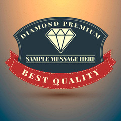 Vintage diamond emblem symbol. Can be used for T-shirts print, l