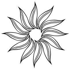 Abstract doodle floral element isolated