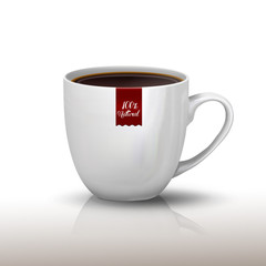 Coffee cup with quality mark